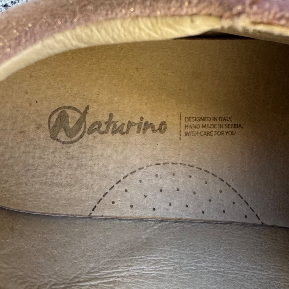 NATURINO Cocoon VL Shoes Girls 29 US 12 Pink Suede Glitter Sneakers Bootie Shoe - Picture 7 of 9